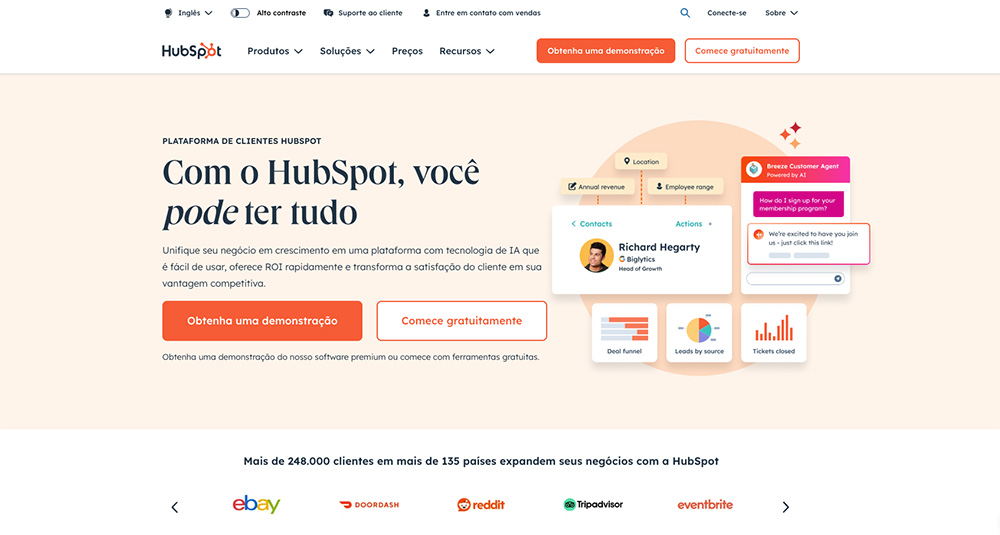 Ferramenta de marketing digital e automação de marketing com inteligência artificial para médias e grandes empresas